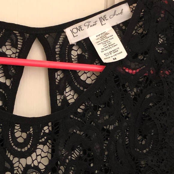 BLACK LACE DRESS W/ BLACK SLIP MAKE OFFER! - Picture 3 of 3